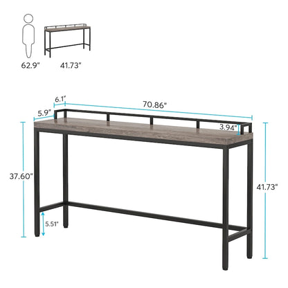 70.9 Extra Long Sofa Console Table, Behind The Couch Table Narrow Entryway Table