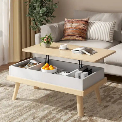 Futzca Wood Coffee Table with Hidden Compartment