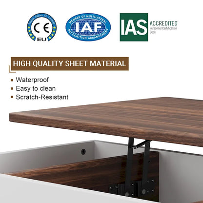 Futzca Wood Coffee Table with Hidden Compartment