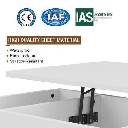 Futzca Wood Coffee Table with Hidden Compartment