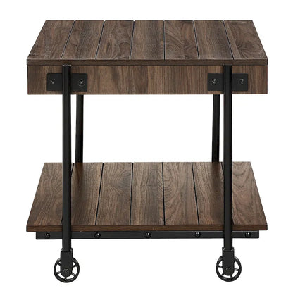 Hyssop Farmhouse 24-inch Steel 1-Shelf End Table by Furniture of America