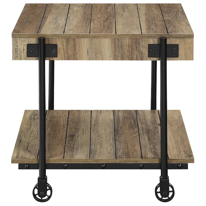 Hyssop Farmhouse 24-inch Steel 1-Shelf End Table by Furniture of America
