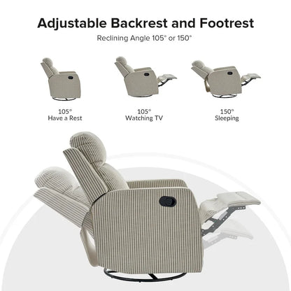 Diana Modern Polyester 360-degree Swivel Rocker Recliner by HULALA HOME