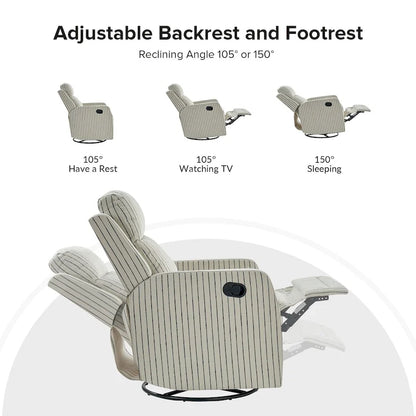 Diana Modern Polyester 360-degree Swivel Rocker Recliner by HULALA HOME