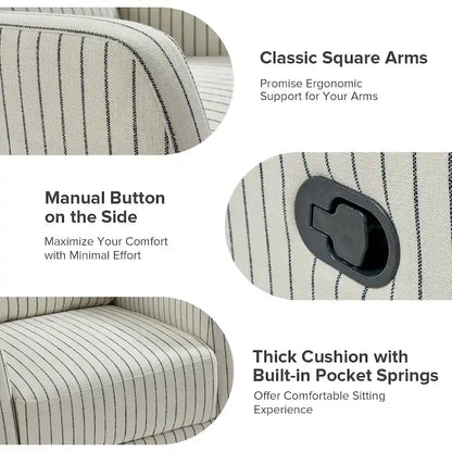 Diana Modern Polyester 360-degree Swivel Rocker Recliner by HULALA HOME