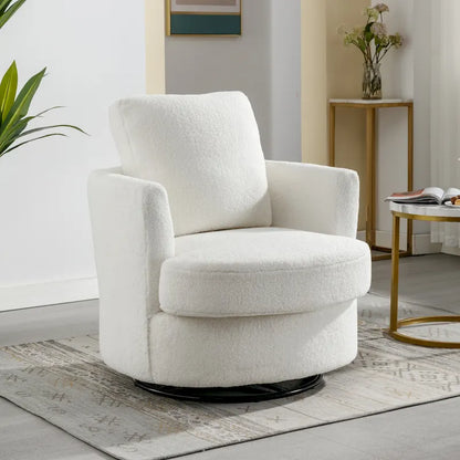 Modern Upholstered Swivel Barrel Chair for Living Room