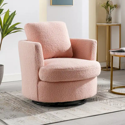 Modern Upholstered Swivel Barrel Chair for Living Room