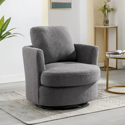 Modern Upholstered Swivel Barrel Chair for Living Room