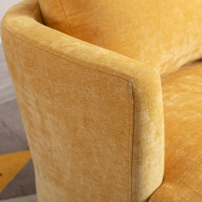 Modern Upholstered Swivel Barrel Chair for Living Room