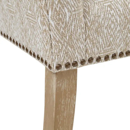 Madison Park Welburn 49.5 Upholstered Bench with Back & Wood Legs