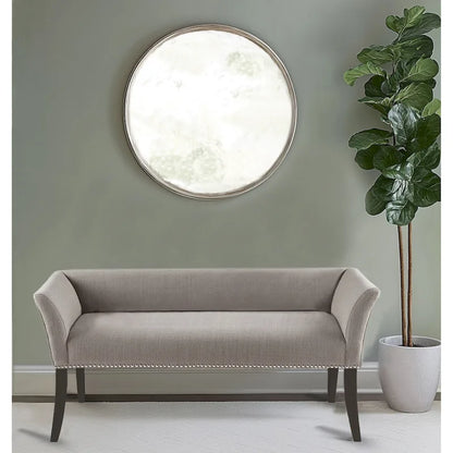 Madison Park Welburn 49.5 Upholstered Bench with Back & Wood Legs