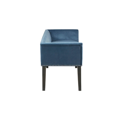 Madison Park Welburn 49.5 Upholstered Bench with Back & Wood Legs