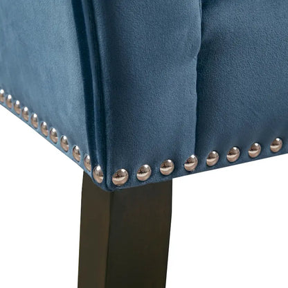 Madison Park Welburn 49.5 Upholstered Bench with Back & Wood Legs