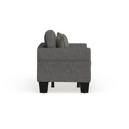 Nele Contemporary Linen Fabric Padded Loveseat by Furniture of America