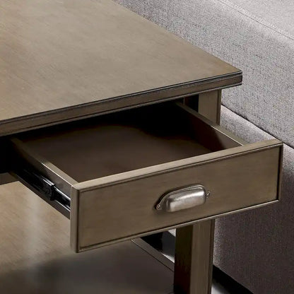 Laurent 20 in. Solid Wood End Table with Shelf and Drawer
