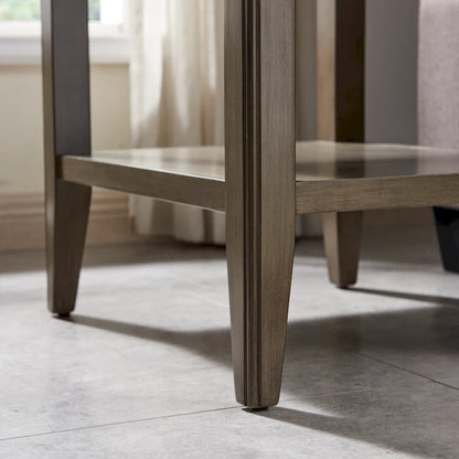 Laurent 20 in. Solid Wood End Table with Shelf and Drawer