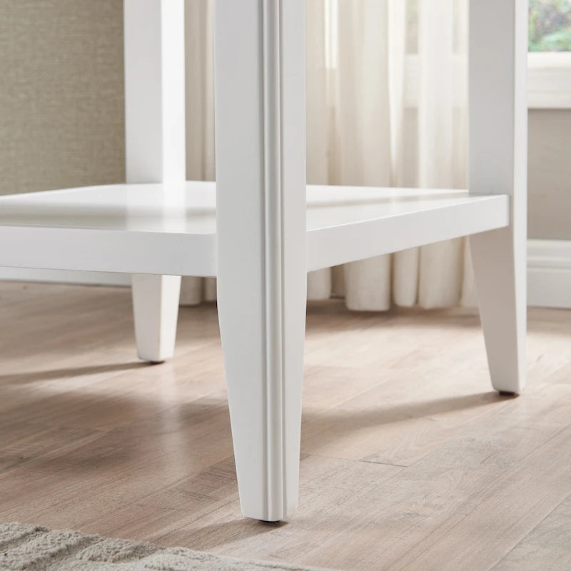 Laurent 20 in. Solid Wood End Table with Shelf and Drawer