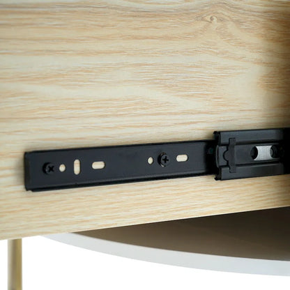 Modern Round Coffee Table with 2 large Drawers Storage