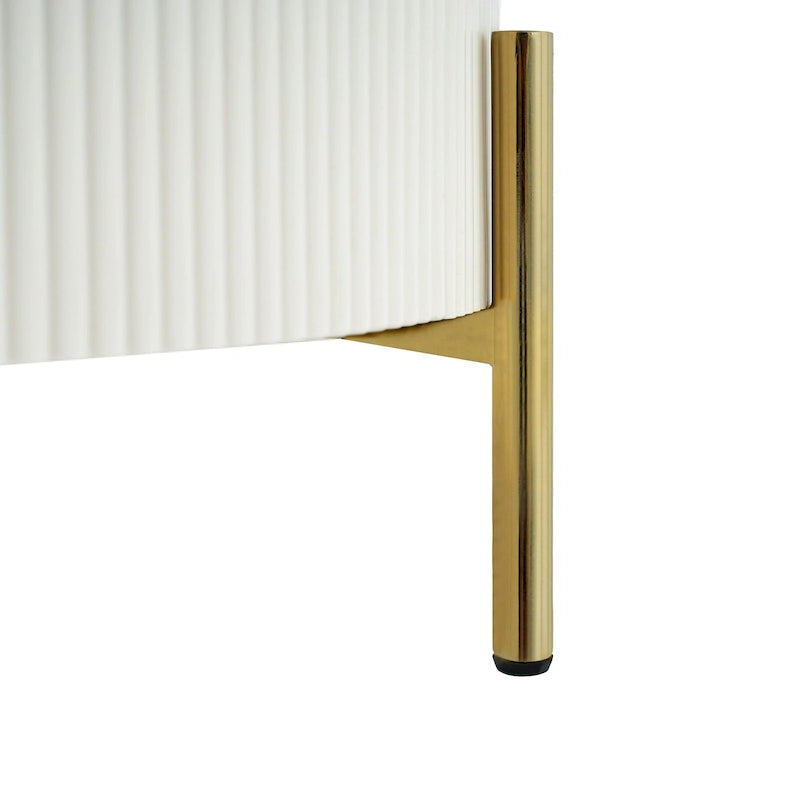 Modern Round Coffee Table with 2 large Drawers Storage