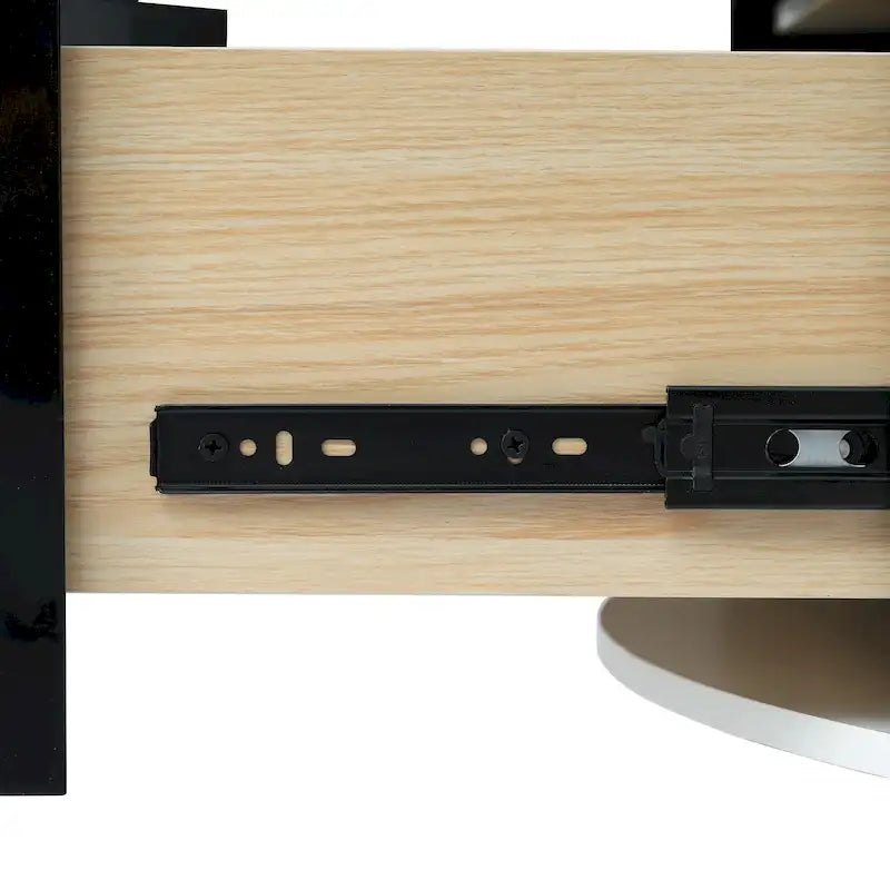 Modern Round Coffee Table with 2 large Drawers Storage