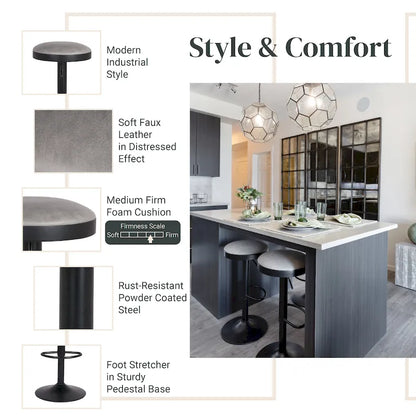 Juno Gaslift Backless Swivel Bar Stool,Set of 2