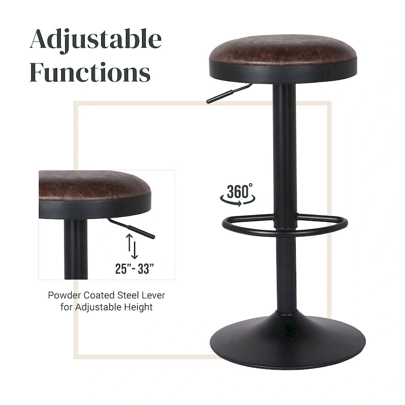 Juno Gaslift Backless Swivel Bar Stool,Set of 2