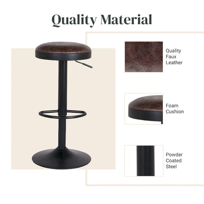 Juno Gaslift Backless Swivel Bar Stool,Set of 2