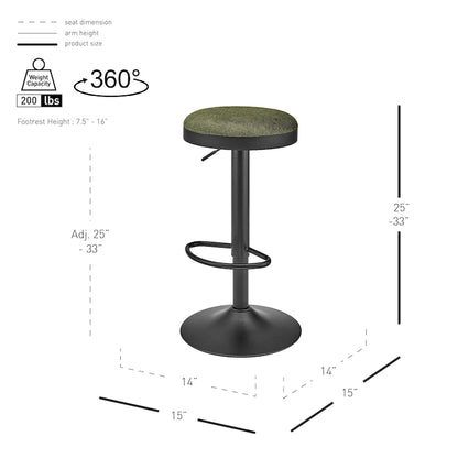 Juno Gaslift Backless Swivel Bar Stool,Set of 2