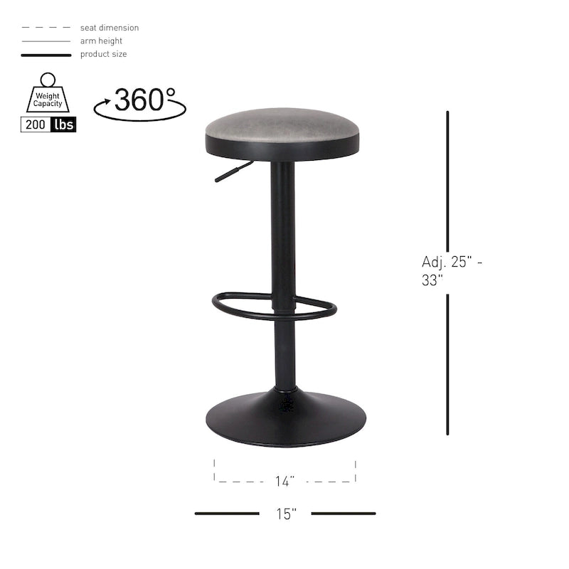 Juno Gaslift Backless Swivel Bar Stool,Set of 2