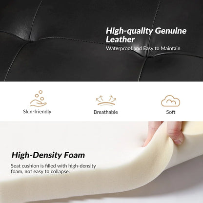 Elizabeth Mid-century Genuine Leather Arm Chair by HULALA HOME