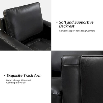 Elizabeth Mid-century Genuine Leather Arm Chair by HULALA HOME