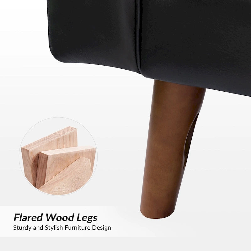 Elizabeth Mid-century Genuine Leather Arm Chair by HULALA HOME