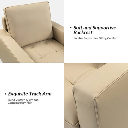 Elizabeth Mid-century Genuine Leather Arm Chair by HULALA HOME