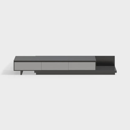 Extendable 118 Modern TV Stand with 3 Spacious Drawers, Adjustable Length Media Console for Living Room