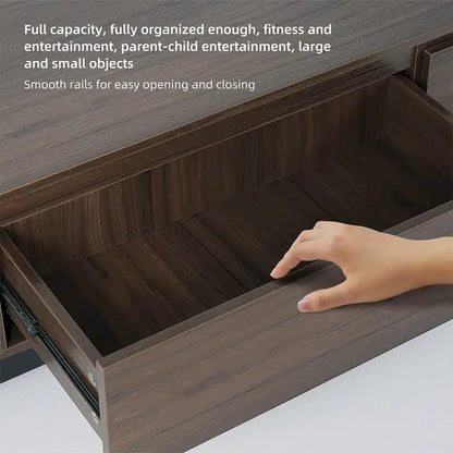 Extendable 118 Modern TV Stand with 3 Spacious Drawers, Adjustable Length Media Console for Living Room