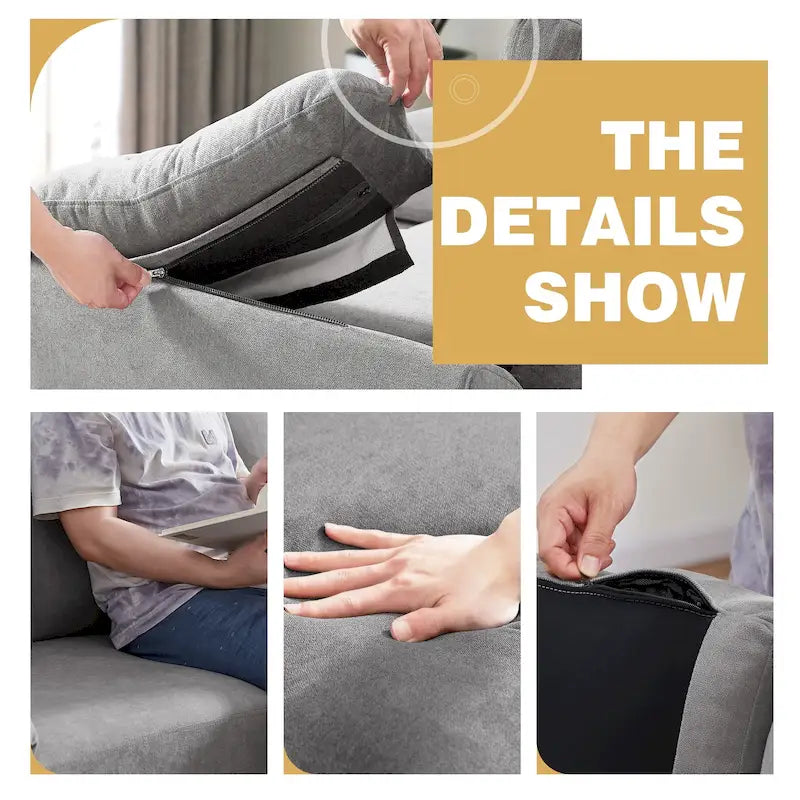 3-Piece Living Room Sectional Sofa Set with Chair and Ottoman