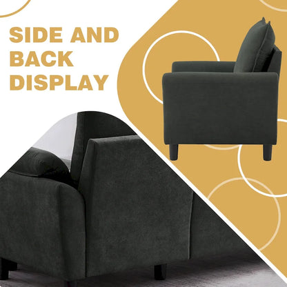 3-Piece Living Room Sectional Sofa Set with Chair and Ottoman