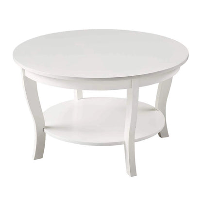 Convenience Concepts American Heritage Round Coffee Table with Shelf