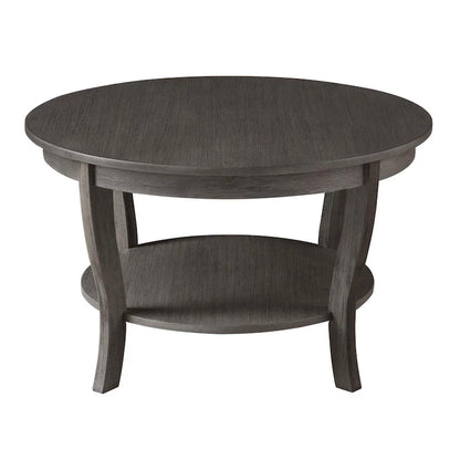 Convenience Concepts American Heritage Round Coffee Table with Shelf