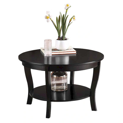 Convenience Concepts American Heritage Round Coffee Table with Shelf