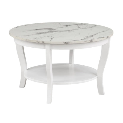 Convenience Concepts American Heritage Round Coffee Table with Shelf
