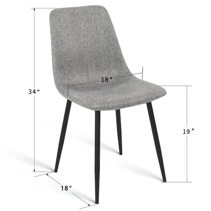 Modern Fabric Upholstered Dining Chairs (Set of 4) - 34x18x18