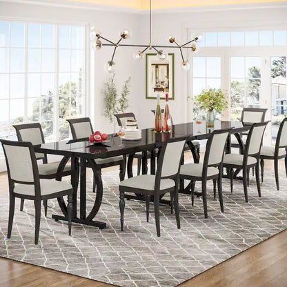 Dining Table for 4-6 People, 63-Inch Large Dining Room Table, High Glossy Finished