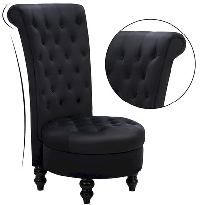 AVAWING Set of 2 Throne Royal Chair Thick Padding and Rubberwood Legs
