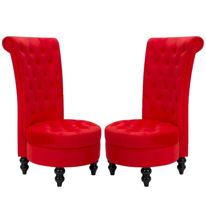AVAWING Set of 2 Throne Royal Chair Thick Padding and Rubberwood Legs