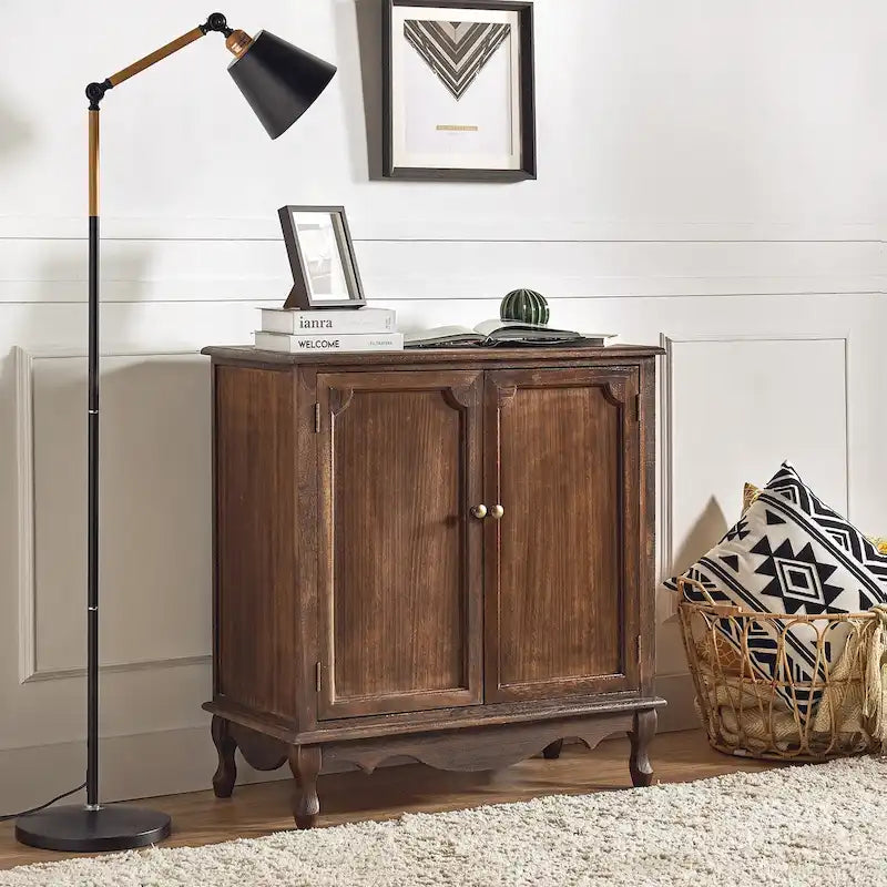 Pallantium 34Tall-2 Door Farmhouse Style Accent Cabinet by HULALA HOME