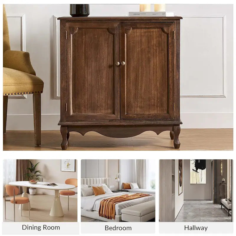 Pallantium 34Tall-2 Door Farmhouse Style Accent Cabinet by HULALA HOME