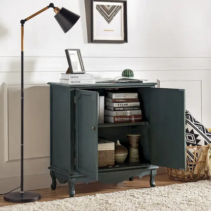 Pallantium 34Tall-2 Door Farmhouse Style Accent Cabinet by HULALA HOME