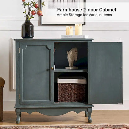 Pallantium 34Tall-2 Door Farmhouse Style Accent Cabinet by HULALA HOME