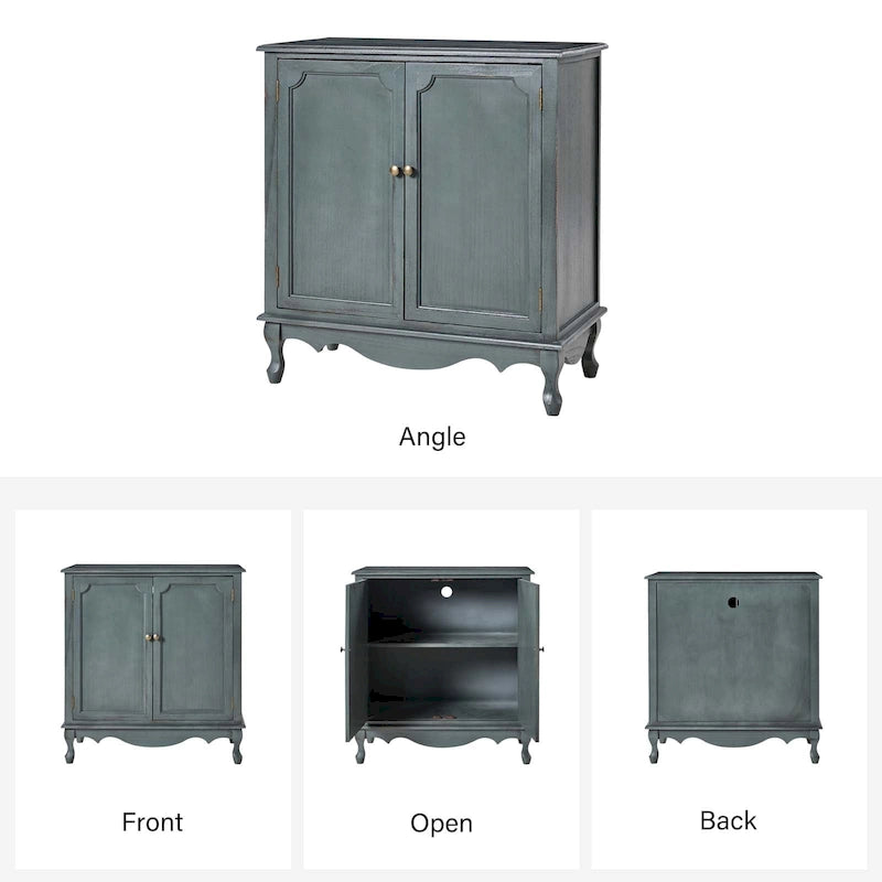 Pallantium 34Tall-2 Door Farmhouse Style Accent Cabinet by HULALA HOME